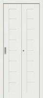 Дверь складная, межкомнатная Эмалит, Модель-22 Magic Fog, White Matt 2000*350 (2 шт.) (полотно)