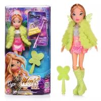 Шарнирная кукла Winx Club "Fashion" Флора с крыльями и аксессуарами (6 шт.), 24 см