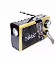 Радиоприемник Waxiba XB-752URT (FM/USB/TF) фонарик (золотистый)