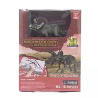 Набор археологический Kribly Boo Раскопки динозавра 3D пазл Трицератопс в подарочной упаковке