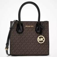 Сумка MICHAEL KORS коричневая кросс-боди в монограмму, квадратной формы