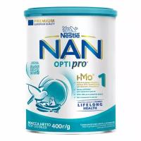 Детская смесь NAN Optipro 1 молочная сухая для роста иммунитета и развития мозга с рождения 400 г