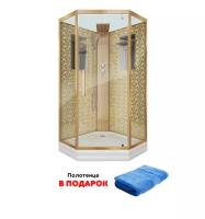 Душевая кабина Niagara Lux NG-7717GBK 100х100 см золото