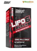 Жиросжигатель Nutrex Research Lipo-6 Black Ultra Concentrate 60 капсул Нутрекс липо 6 блэк ультра жиросжигатель