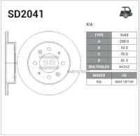 SANGSIN BRAKE SD2041 Диск тормозной задний KIA FORTE 09- R