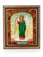 Икона, украшенная натуральным янтарём «Ангел-Хранитель»