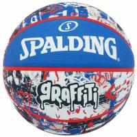 Мяч баскетбльный SPALDING Graffiti р.7, сине-красно-белый