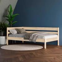 Кровать односпальная, 80х200 см, Hansales, деревянная, из массива березы, с дополнительной спинкой слева