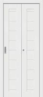 Дверь складная, межкомнатная Эмалит, Модель-21, White Matt 2000*400 (2 шт.) (полотно)