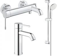 Комплект смесителей Grohe Essence New 33624001 + 23590001 + 27924001