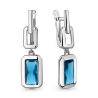 Серебряные серьги AQUAMARINE А4963793 с Лондон топазом, Серебро 925°