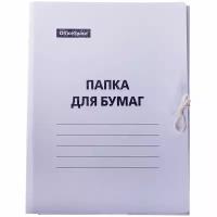 Папка для бумаг с завязками OfficeSpace, картон немелованный, 220г/м2, белый, до 200л