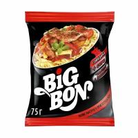 Лапша быстрого приготовления "Big Bon ". Говядина + соус Томатный с базиликом 75г.10 шт