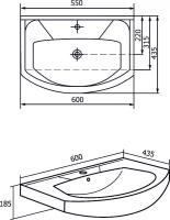 Мебельная раковина Aquanet Элеганс 60 182641