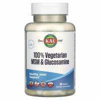 KAL, 100% Vegetarian MSM & Glucosamine, 60 Tablets