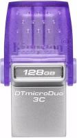 USB flash накопитель KINGSTON DataTraveler microDuo 3C 128ГБ, USB3.0, фиолетовый (DTDUO3CG3/128GB)