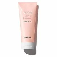 Скраб The Saem Fruits Body & Soul Love Hawaii Body Scrub, Парфюмированный скраб для тела с экстрактом цветов гибискуса, 200 мл