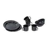 Походная посуда Mil-Tec Dinnerware Set Western Enamel 12 pcs. black