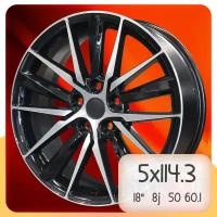 Колесные диски Khomen Wheels Диск 8j-18 5x114.3 50 60.1 Black-FP Khomen Wheels KHW-1807 Арт KHW103403