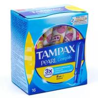 Тампоны с аппликатором Compak Pearl Regular Duo, 16 шт