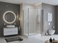 Душевой уголок BelBagno Uno 120x90 UNO-195-AH-1-120/90-C-Cr стекло прозрачное, профиль хром, без поддона