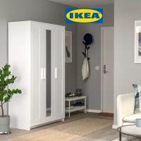 Шкаф икеа IKEA Brimnes Бримнэс, 3-х створчатый, 117х190х50, белый (оригинал)