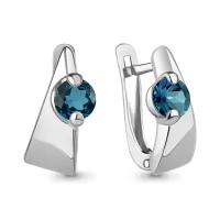 Серебряные серьги Aquamarine А4789208 с Лондон топазом, Серебро 925°