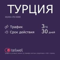 Туристический eSIM "Турция 3 Гб/30 дней". Пакет "Трафик и интернет-звонки"