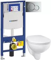 Комплект подвесной унитаз Grohe Bau Ceramic 39351000 + система инсталляции Geberit 111.300.00.5 + 115.770.21.5 + 111.815.00.1