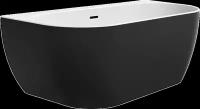 Ravak Акриловая ванна Ravak Freedom W 165x80 см, отдельностоящая, овальная, с ножками, со сливом-переливом, черная, фурнитура черная