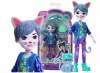 Игровой набор с куклой Enchantimals Мальчик кот HNT59