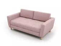 Дизайнерский диван Soft Element Герберт, двухместный, массив дерева, велюр, розовый, скандинавский лофт, в гостиную, офис, для кафе и ресторана