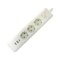 Сетевой фильтр (удлинитель) UGREEN CD286 (25357) с розетками 30W - 3 гнезда Power Strip с кнопкой, белого цвета