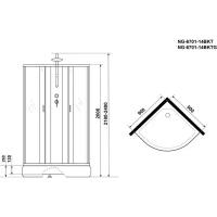 Душевая кабина Niagara NG-6701-14BKT 90х90х210-240