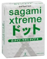 Презервативы Sagami Xtreme Type-E с точками - 3 шт. (зеленый)