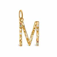 Подвес Dafna буква "M" в золотом покрытии