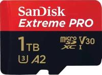 Карта памяти Micro SecureDigital 1Tb SanDisk Extreme Pro microSDXC class 10 UHS-1 U3 V30 (SDSQXCD-1T00-GN6MA) + адаптер