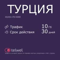 Туристический eSIM "Турция 10 Гб/30 дней". Пакет "Трафик и интернет-звонки"