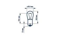 Лампа галогенная Narva Stop P25 BA15s 12V 18W, 17511, 1 шт