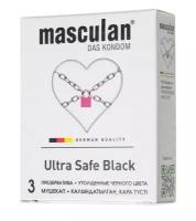 Ультрапрочные презервативы Masculan Ultra Safe Black - 3 шт. (цвет не указан)