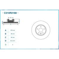 Тормозной диск передний CHEVROLET: AVEO (T300) CRUZE (J300) OPEL: ASTRA J (P10)