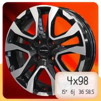 Колесные диски Khomen Wheels Диск 6j-15 4x98 36 58.5 Black-FP Khomen Wheels KHW-1503 Арт KHW103459