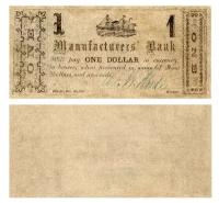 1 доллар 1862 Джорджия, Manufacturers Bank США, копия арт. 19-16984