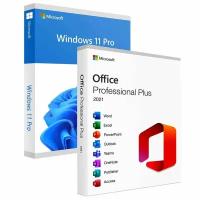 Комплект Windows 11 PRO + Microsoft Office 2021 Pro Plus (цифровой ключ, оригинальная лицензия, русский язык, бессрочный) WORD, EXCEL, oem