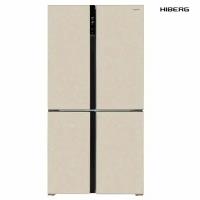 Холодильник French Door 183х91,1 см Hiberg RFQ-500DX NFYm бежевый мрамор
