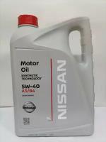 Моторное масло Nissan Motor Oil A3/В4 5w40 5 л, артикул KE900-90042