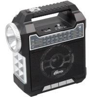 Радиоприемник Ritmix RPR-444, двойной фонарь, usb, SD, microSD, mp3, FM, СВ AM, КВ SW, питание 3*D*4.5-220 вольт, ручка