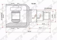 SAT TO501 Шрус внутренний LH TOYOTA 4WD AE95/104/109/114/115/SV35/43/ST195/205/215/SXA10/11/SXM15/93-02