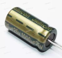 ECAP 1000 мкФ / 25 В 10x21 WL, Конденсатор электролитический, JAMICON, (аналог К50-35)