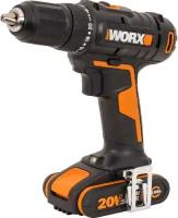 WORX Дрель-шуруповерт аккумуляторная, 50Нм, 20В, 2Ач x2, ЗУ 2А, кейс WX108